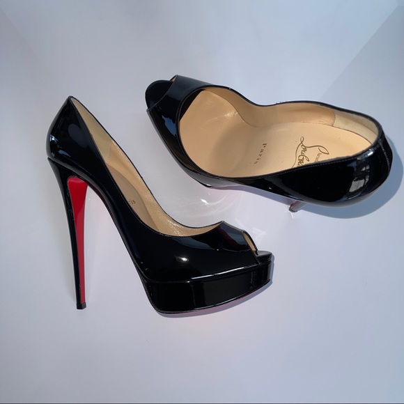 Christian Louboutin Lady Peep Black Patent Size 42 - Picture 6 of 10